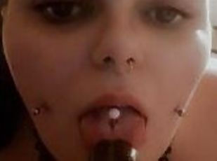 amatör, avsugning, leksak, bbw, pov, flickvän, ensam, goth, tatuering, retande