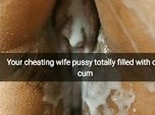 Your wife lies with ruined pussy full of cum after breeding gangbang [Cuckold. Snapchat]