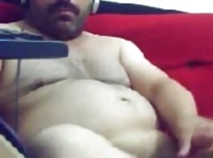 Fat arab guy masturbating