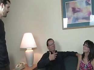 Spex mature jerking two cocks at once