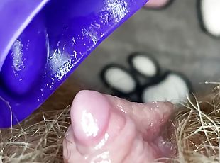 clitoris, äärimmäiset, karvainen, masturbaatio, orgasmi, pillu-pussy, amatööri, lelu, kova-seksi, kotitekoinen