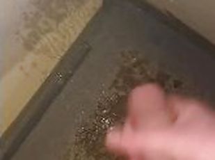 Student cum accidentally while peeing at party