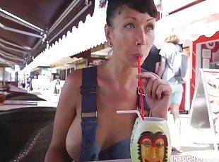 Naughty jumpsuit skirt public flashing