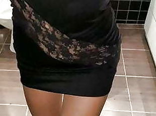 I play with myself in a short dress without panties
