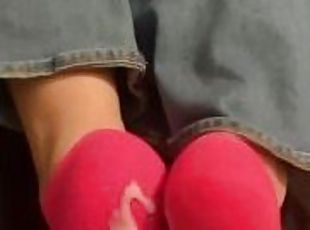 Cum on my wife’s sweaty feet and socks