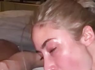 Horny blonde wants a BBC cumshot