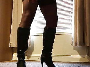 Sexy PVC and Leather Boots 1