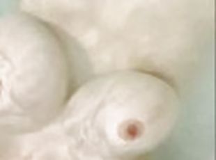 GORGEOUS MILKY WHITE HUGE TITS SLOSHING AROUND IN BATH WATER