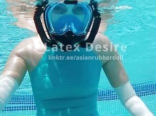 asiatiche, culi, allaperto, amatoriali, neri, piscina, culo, latex, gomma