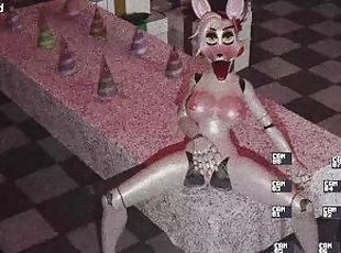 a very strange pizzeria with a very strange Mangle