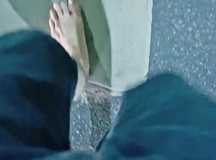 Walking 1 km Barefoot, Soiling My Feet, and Displaying My Dirty and Sexy Soles