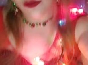 Christmas holiday sexy blonde bbw in lingerie teaser