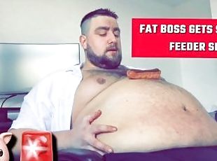 FAT FEEDEE BOSS STUFFED BY SPIRIT! Feedee belly stuffing weight gain teaser!