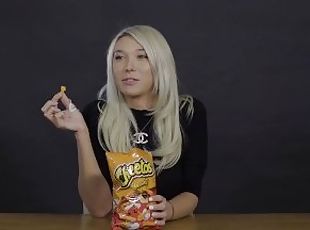 Porn Stars Eating: Aubrey Kate Crunches Cheetos