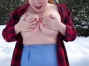 Busty Redhead Isla Moon Makes Horny Snow Angels