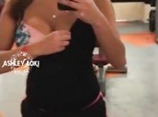 Ashley Aoki Flashing Boobs in Gym