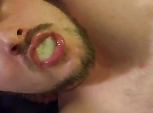 Playing With My Cum! Big Thick Load On My Tongue, Bubbles & Close-Up View!