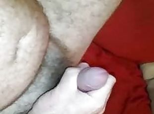 hairy man masturbate and cum with toy in ass