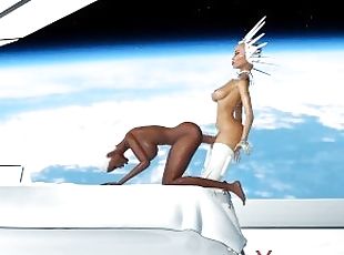 Super sexy android dickgirl fucks a hot ebony on a spaceship