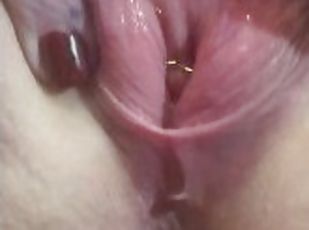 masturbation, orgasm, fitta-pussy, kvinnligt-sprut, fru, amatör, milf, leksak, slyna, dildo