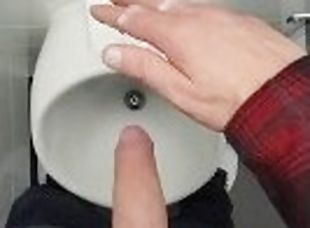 Johnholmesjunior in real risky public mens bathroom in vancouber FULL VIDEO