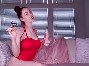 Anal JOI Dildo Riding in Chastity by FemDom Goddess Nikki Kit