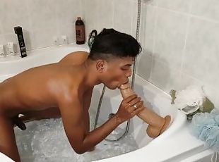 Bath with a monster cock