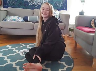 Petite Teen Takes Her White Socks Off And Showcases Her Delicious Feet