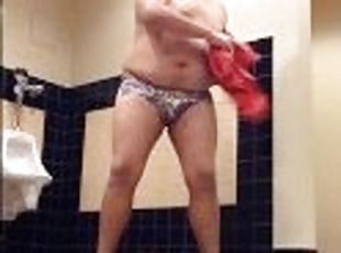 Chubby Boy Stripping In School Restroom 2