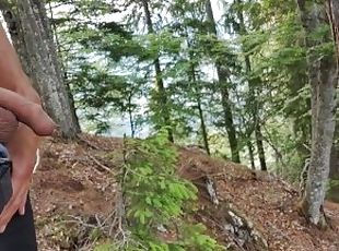 amateur guy piss outdoor in the woods
