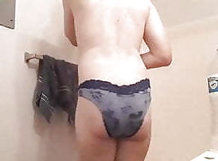 Sissy Femboy Chrissy Puts On Blue Girly Panties &amp; Dances