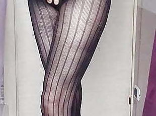 striped pantyhose