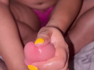 Yellow Nails Cum Blocking Handjob Nails Insert Full Video On