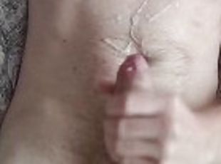 Giving my thick cock another explosion of hot cum all over my body