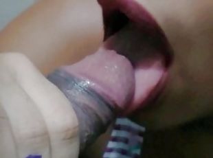 Close-Up Slobber Blowjob With Huge Cumshot