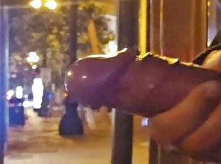 Huge Public Bust Stop Cumshot Outdoors