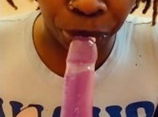 amatør, babes, blowjob, ebony, leke, svart, dildo, alene