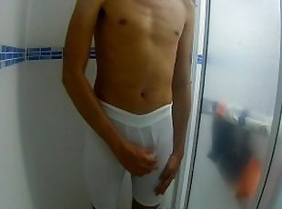 banhos, masturbação, gay, meias-calças, jovem18, ejaculação, chuveiro, gay-adolescente, roupa-interior, por-baixo-de-água