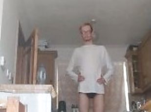 Skinny teen shows off his skinny long legs