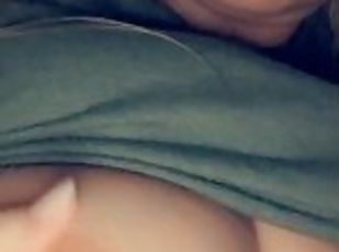 Playing with my big round boobs - snap leak