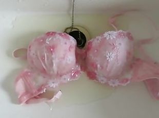 Piss-covered pink bra!