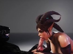 Succubus seduced Furies and he inseminated her  Big Cock Monster  3D Porn Wild Life