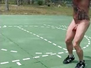 Preview… muscular big dick hotty shooting hoops butt ass naked with dick flopping around!