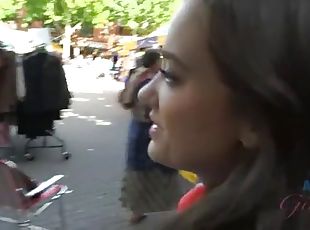 Brunette girlfriend rides a fuck stick in POV