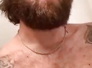 Handsome bearded man strokes his Fat cock thinking of your pussy