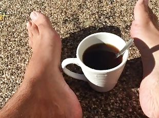 HEY THERE GOOD MORNING - HAVE A GORGEOUS DAY - CUM FEET SOCKS SERIES - MANLYFOOT ???? ?????? - CUM COFFEE