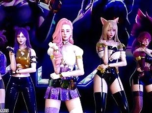 [MMD] BlackPink - PlayingWithFire Kpop Striptease Ahri Akali Kaisa Evelynn Seraphine KDA