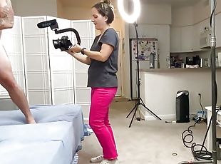 BTS 3some with busty big ass deepthroating MILF slut