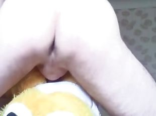 Amateur Horny Guy Masturbating/ Loud Moans And Cums/ Fuck Teddy Bear/ FLESHLIGHT/