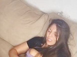 Hot young latina step sister fucking her pussy till she squirts.